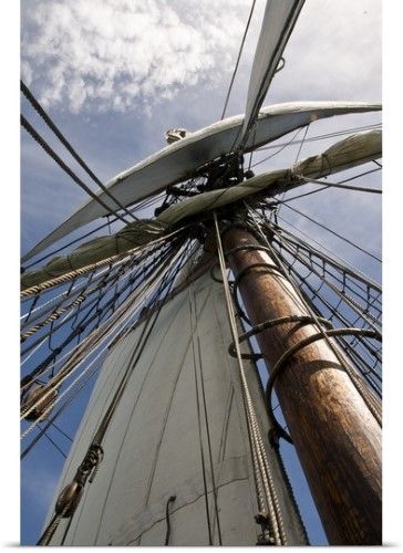 Poster Print Wall Art Print entitled View up to the traditional mast ...